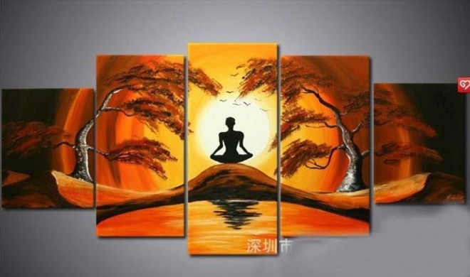 Oil-Painting-On-Canvas-OH5233-Abstract-Modern-font-b-Zen-b-font-Tree-landscape-Handpainted-Home